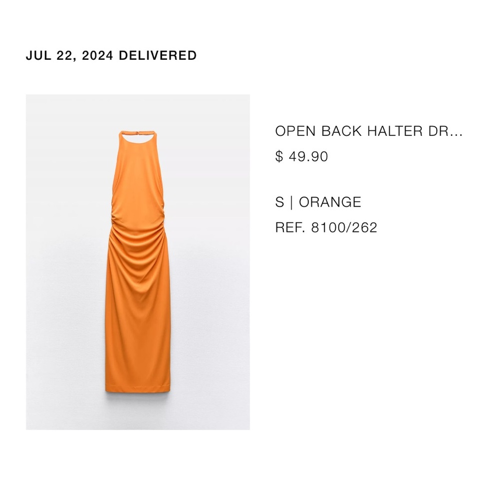 Midi orange halter dress